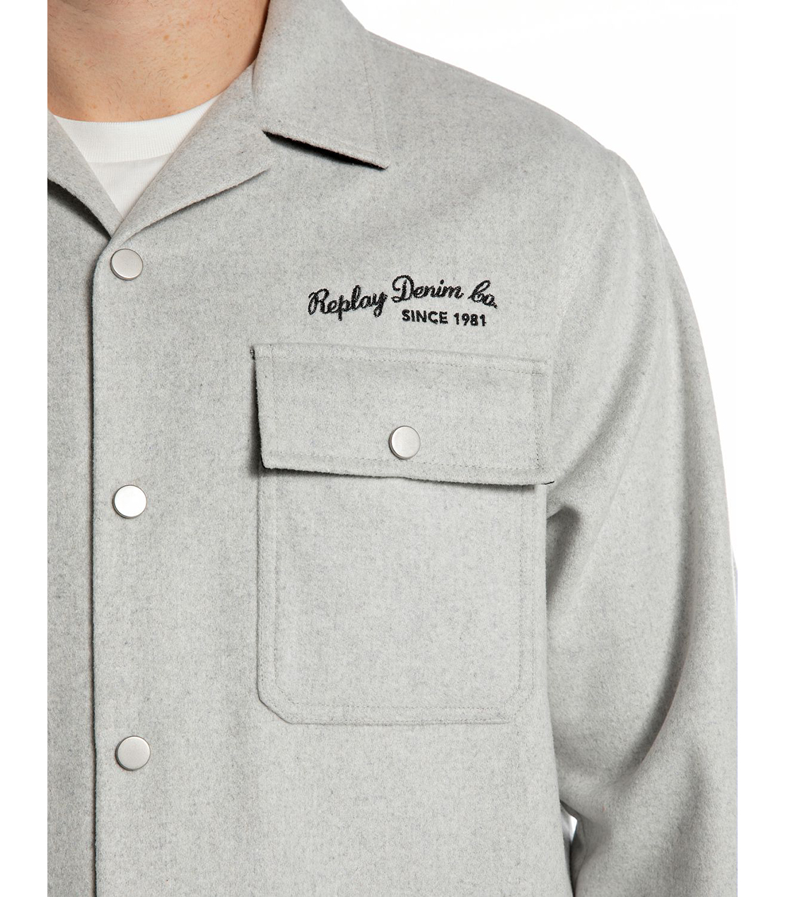 ウールブレンド アンコンシャツジャケット 詳細画像 グレーメランジ 4